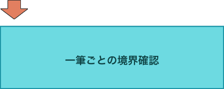 一筆ごとの境界確認